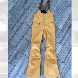 WOMENS ROXY TORAH BRIGHT SUMMIT SNOW BIB - SMALL - Yellow